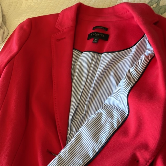 Talbots Aberdeen Red Fully Lined Cotten Blend Blazer Size 10P - Picture 11 of 11